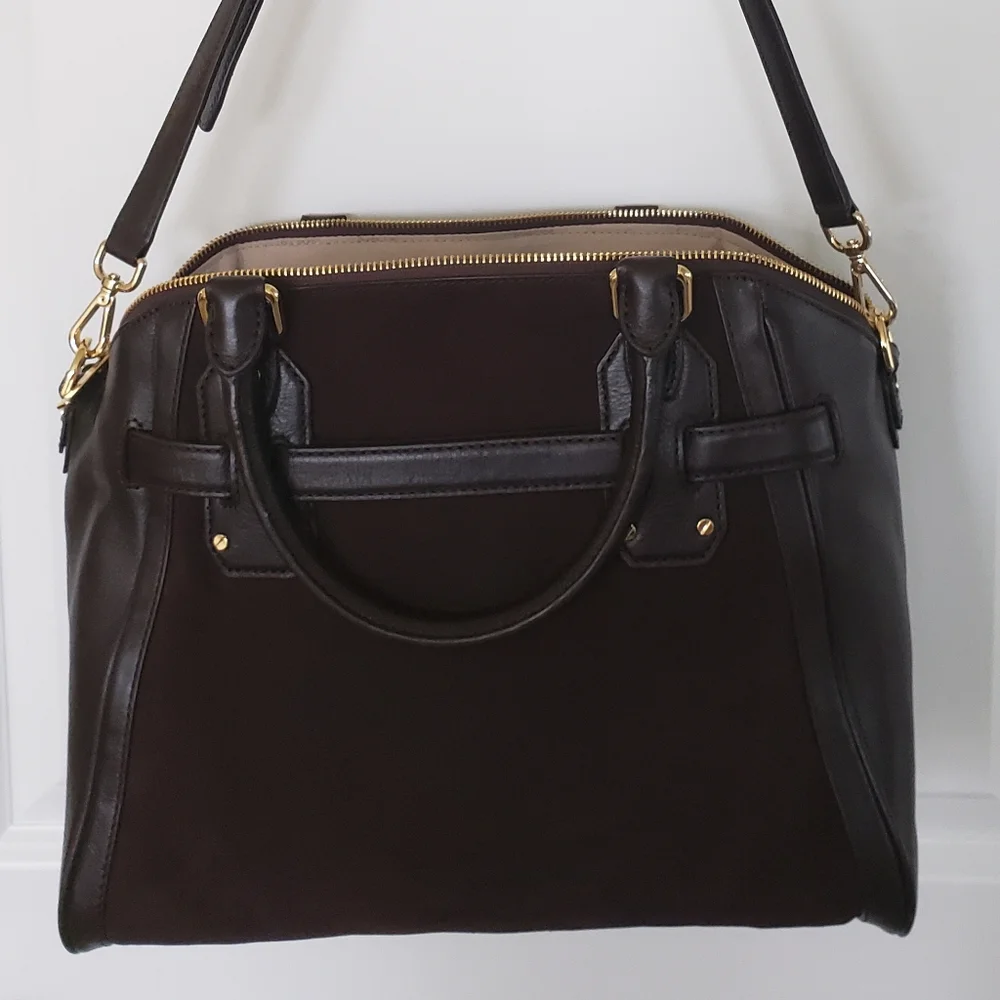 MICHAEL Michael Kors Hudson Large Satchel Coffee Leather/Suede - Picture 4 of 9